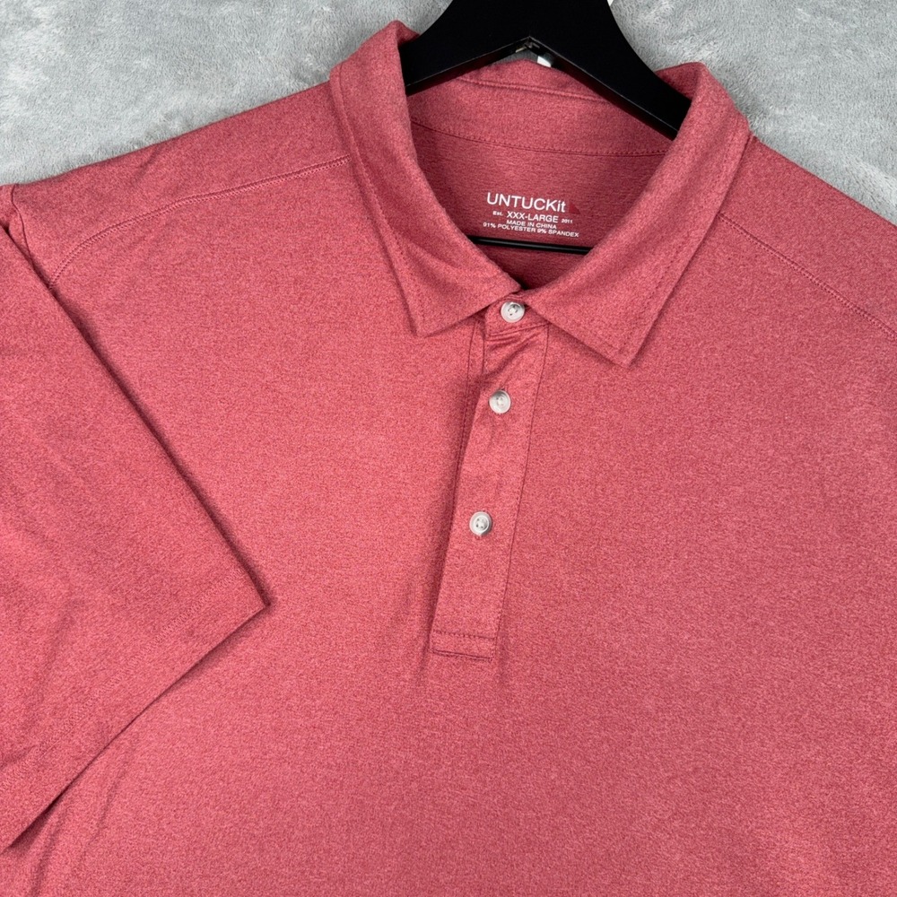 UNTUCKit Polo Shirt Mens 3XL Clavidor Brick Red Performance Casual Work‎ Golf
